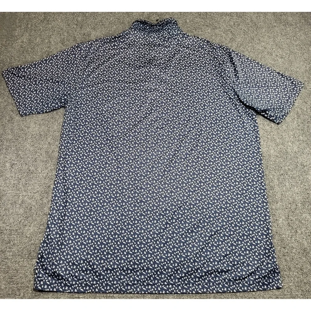 Peter Millar Crown Summer Comfort Blue Floral Performance Jersey Golf Polo Sz XL